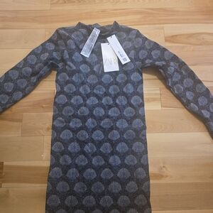 ZARA Black and Gray Patterned Dress